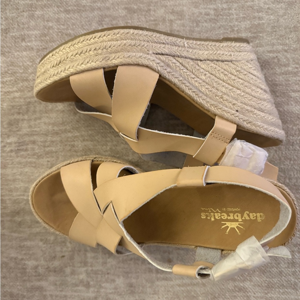 Nina Beige Espadrille Wedge Sandals